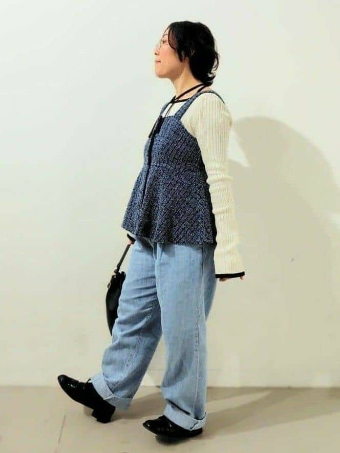 kodamaさんの「THE SHOP TK｜◆ジャカードデニムビスチェ【洗濯機OK】」を使ったコーディネート