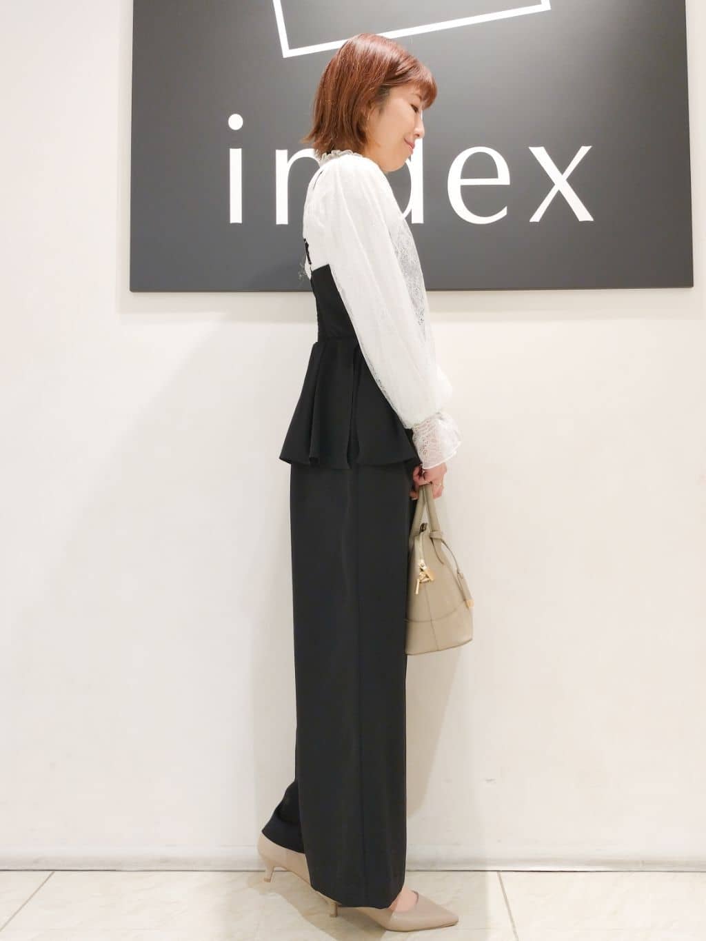 n.さんの「index｜◆シャーリング総レーストップス【洗濯機洗い可】」を使ったコーディネート