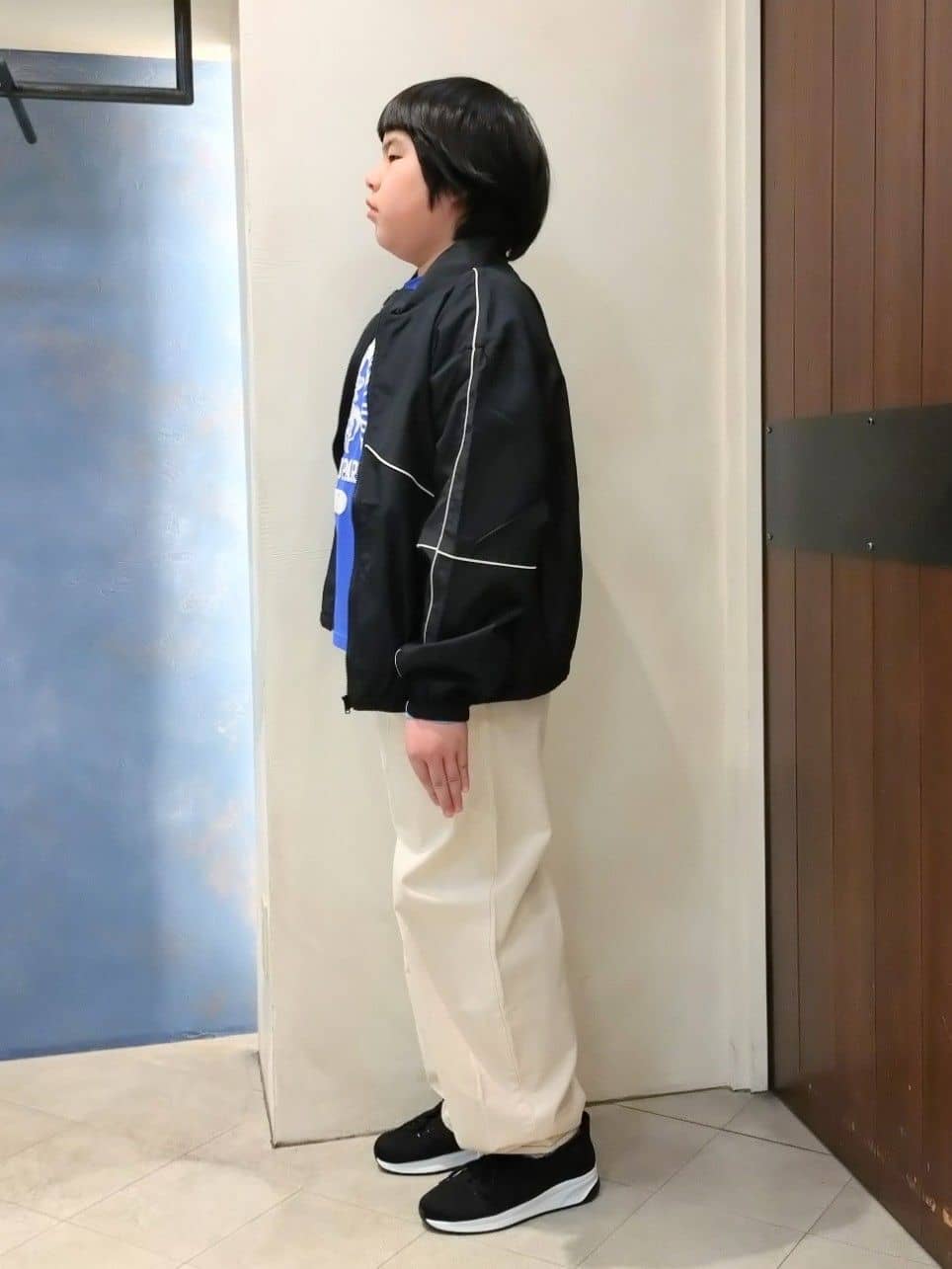 yuzuyamamaさんの「SHOO･LA･RUE｜◆【100-150cm/洗える/男女兼用】スタンドカラー パイピングブルゾン」を使ったコーディネート