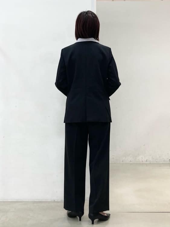 fujiさんの「THE SHOP TK｜◆【汚れ防止／シワになりにくい／セレモニー／通勤】ダブルクロスノーカラージャケット／洗える／サスティ」を使ったコーディネート