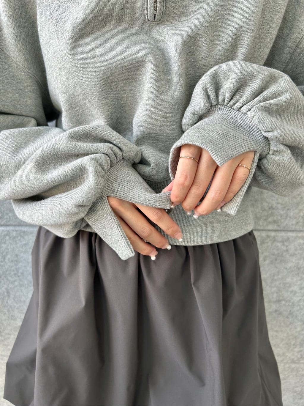 harunaさんの「CODE A｜puff zip sweat」を使ったコーディネート