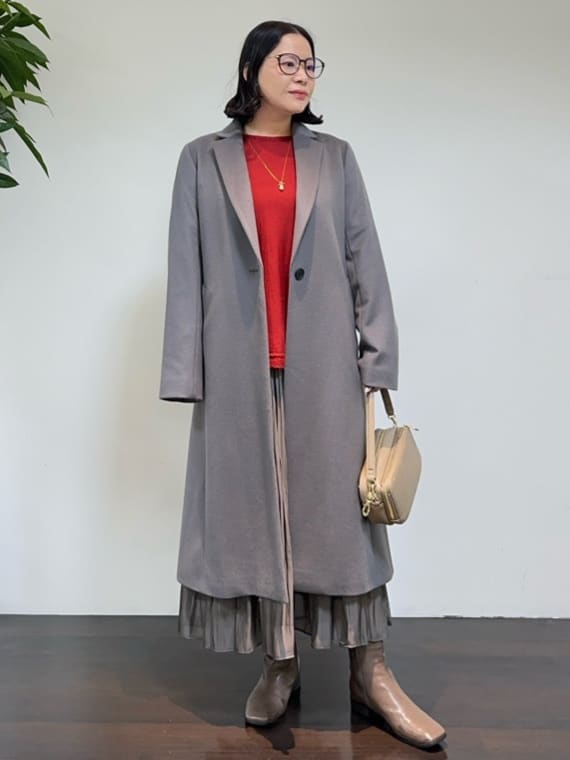 Asamiさんの「UNTITLED｜【日本製／2WAY衿】スタンドカラー ロングコート」を使ったコーディネート