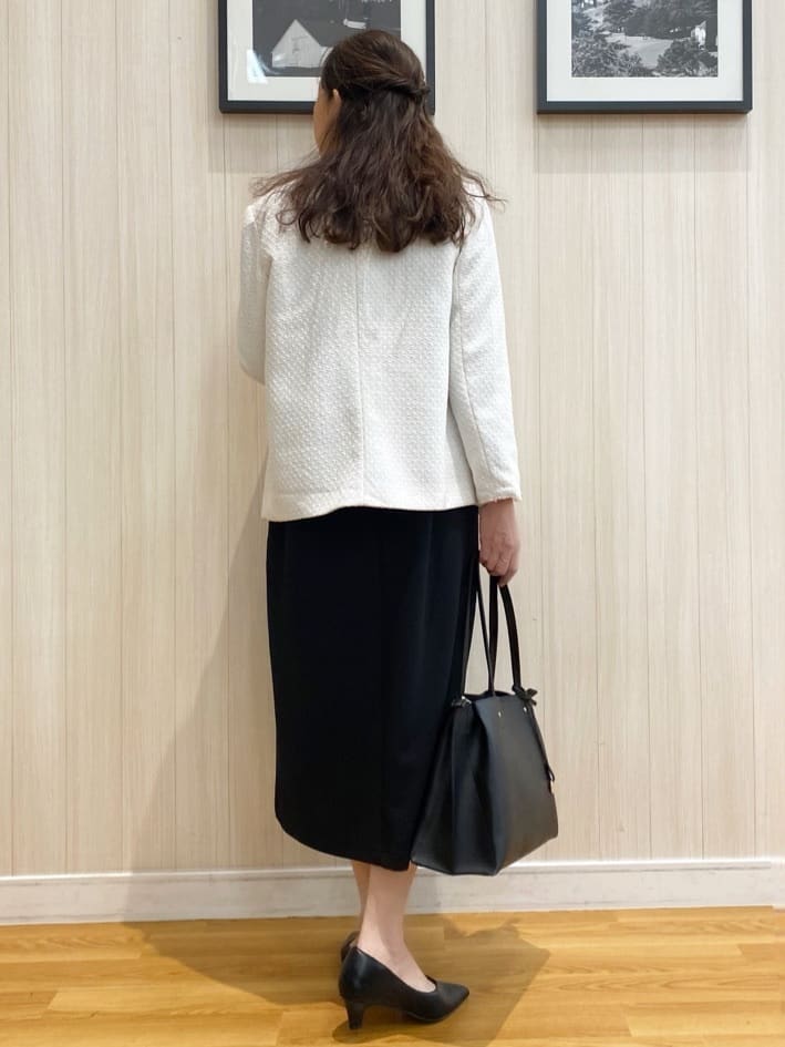 natsuさんの「SHOO･LA･RUE｜◆【S-3L/セレモニーからデイリーまで】フリンジツイードジャケット」を使ったコーディネート