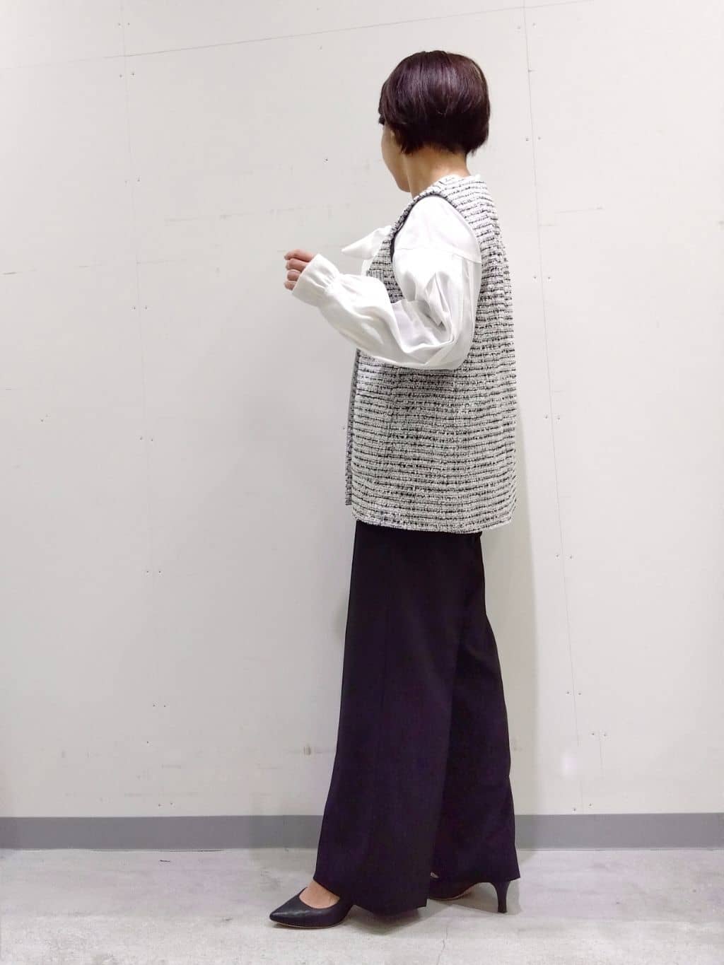 Kさんの「INDIVI｜【洗える／UVケア／スーツ】ストレッチワイドパンツ」を使ったコーディネート