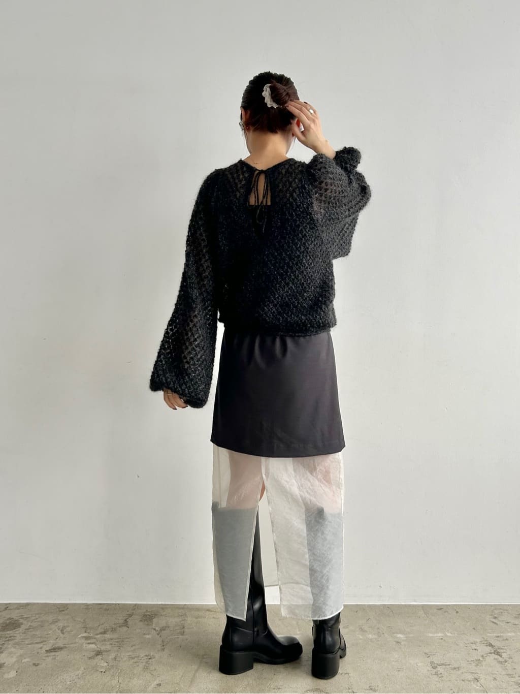 harunaさんの「CODE A｜2way sheer mohair pullover」を使ったコーディネート