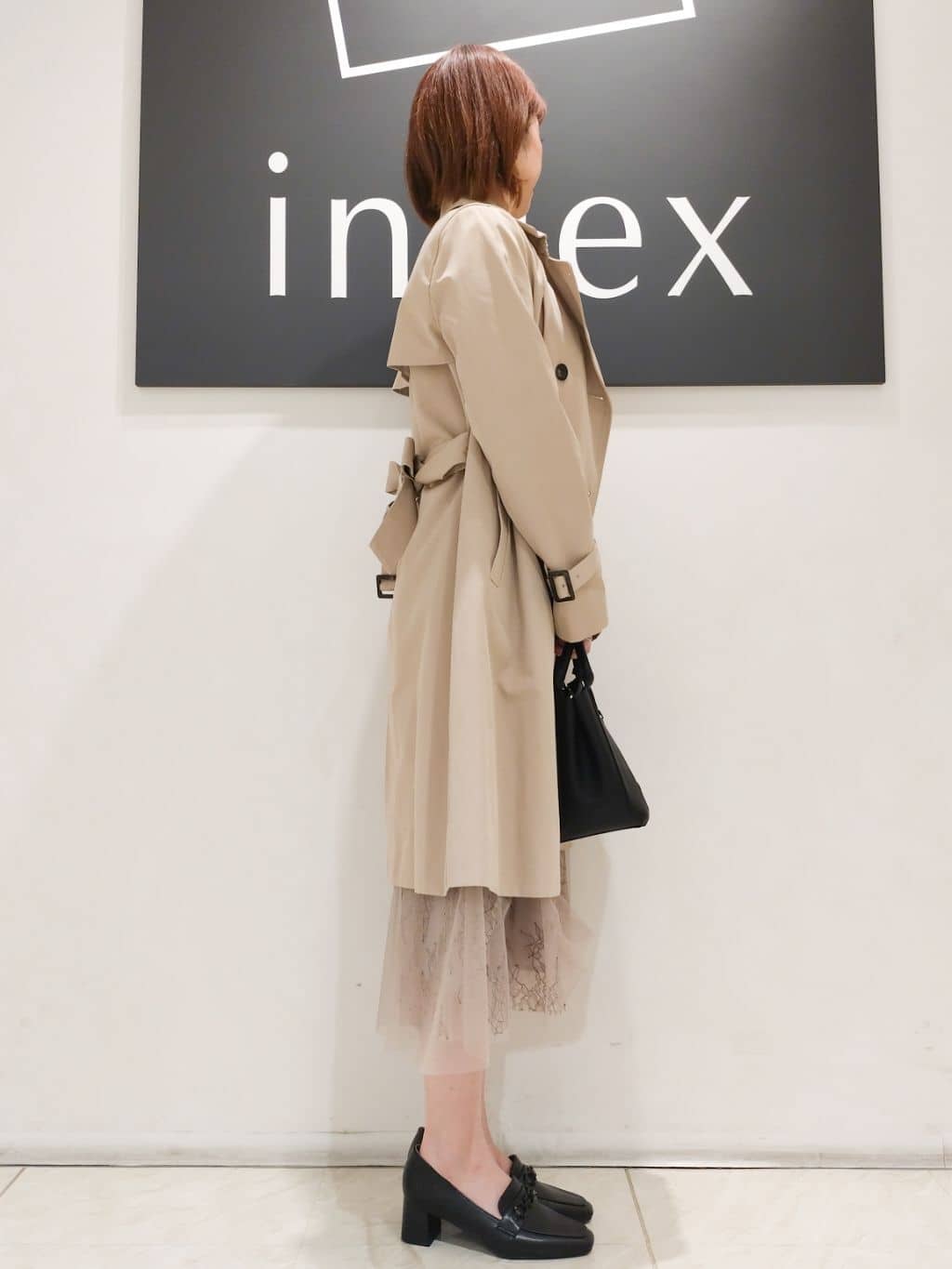 n.さんの「index｜◆《XS-3Lsize》通勤・セレモニー対応／トレンチコート【洗濯機洗い可／撥水／親水性防汚】」を使ったコーディネート