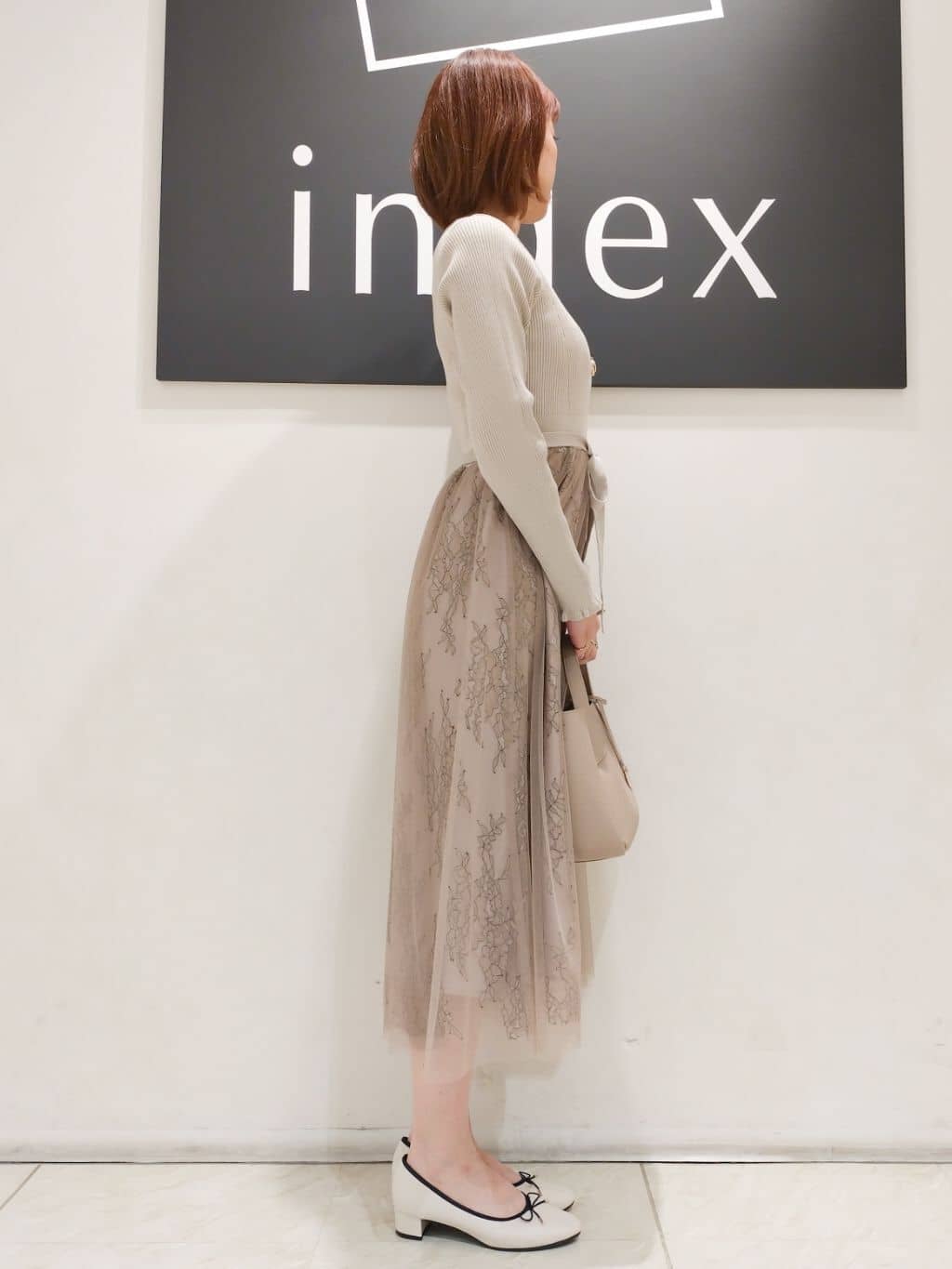 n.さんの「index｜◆チュールレーススカートドッキングワンピース【洗濯機洗い可】」を使ったコーディネート
