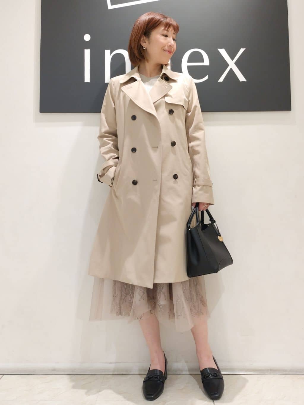 n.さんの「index｜◆《XS-3Lsize》通勤・セレモニー対応／トレンチコート【洗濯機洗い可／撥水／親水性防汚】」を使ったコーディネート