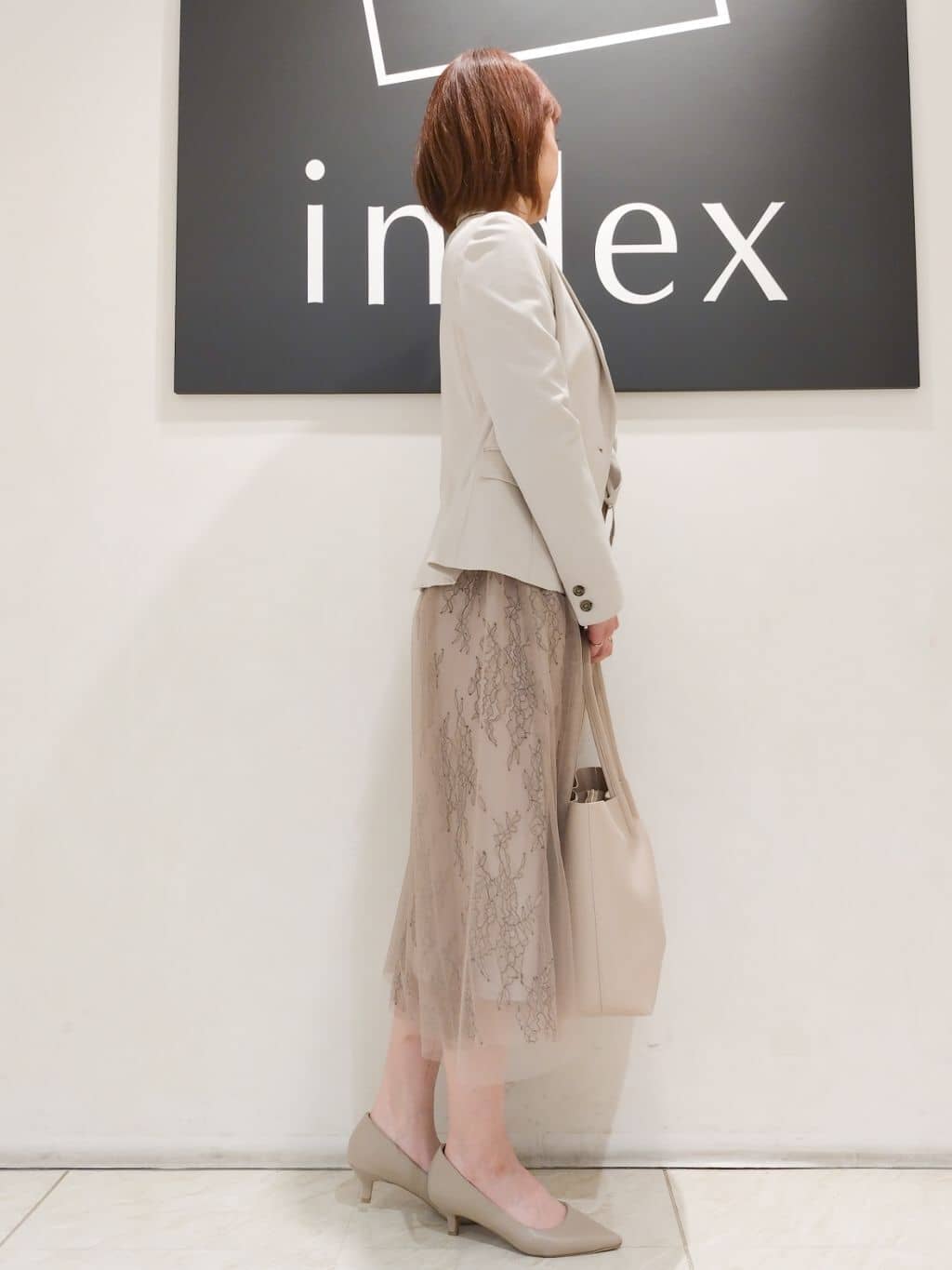 n.さんの「index｜《5色展開／XS-LLサイズ》ストレッチテーラードジャケット／セットアップ対応【イージーアイロン】」を使ったコーディネート