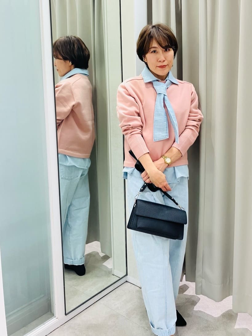 yukiさんの「UNTITLED｜◆カーブシルエット ワイドデニム」を使ったコーディネート