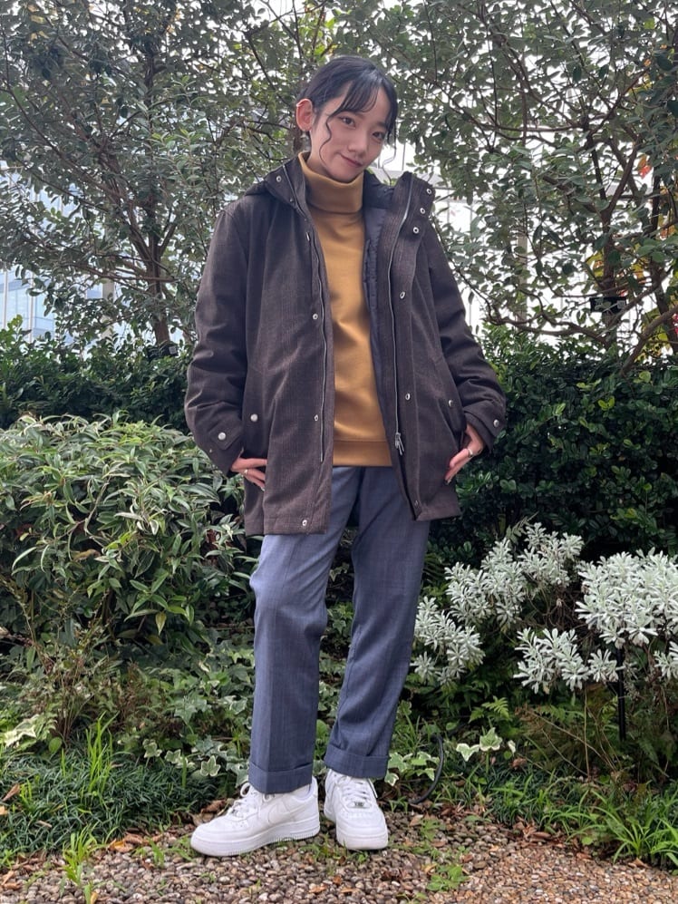 みちゃおさんの「TAKEO KIKUCHI｜【3WAY】ジャカード グレンチェック ダウンライナー ブルゾン」を使ったコーディネート