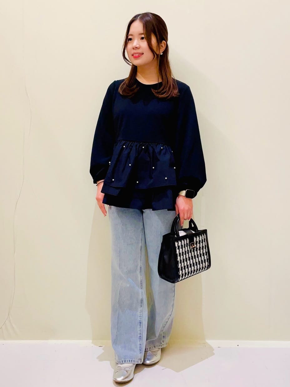 ayumiさんの「OPAQUE.CLIP｜《丈が選べる》ストレートデニムパンツ【洗濯機洗い可】」を使ったコーディネート