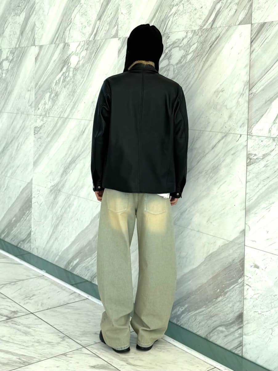 simさんの「tk.TAKEO KIKUCHI｜◆リアルラムレザーショートブルゾン」を使ったコーディネート