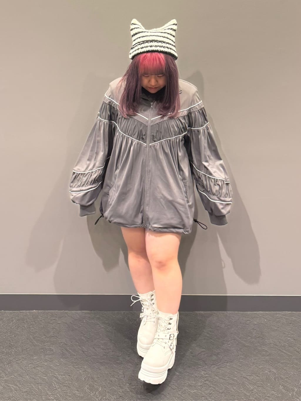 sayakaさんの「ESPERANZA｜ネコミミニット帽」を使ったコーディネート