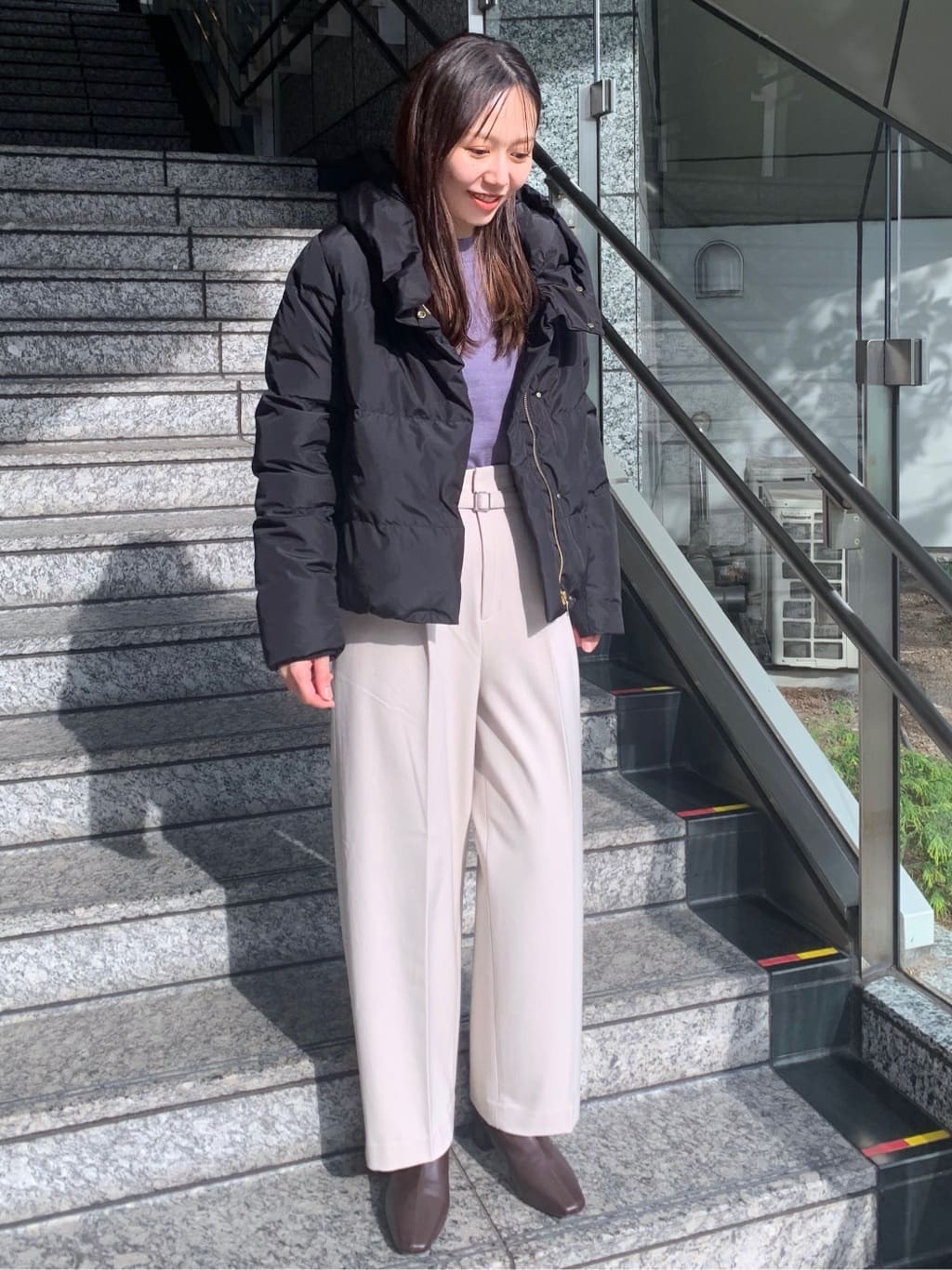 marinaさんの「index｜◆パターンスリーブハイネックニット【洗濯機洗い可】」を使ったコーディネート