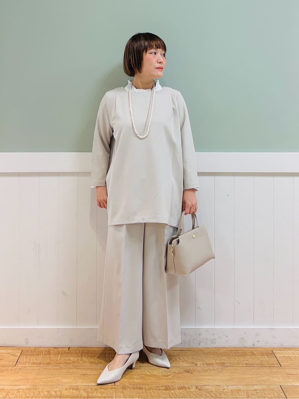 タナさんの「SHOO･LA･RUE｜【S-5L/洗濯機可/2WAYストレッチ】ダブルクロスワイドパンツ」を使ったコーディネート