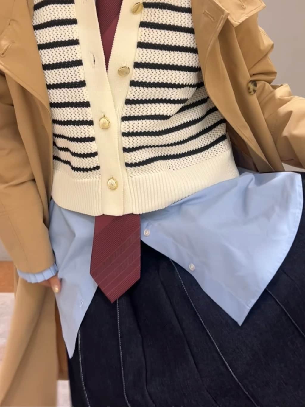 ひらのみさんの「THE SHOP TK｜シーズンレスで使える デニムタックスカート/洗える」を使ったコーディネート