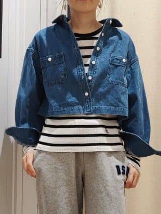 toyaさんの「Dessin｜◆【洗える】クロップドデニムジャケット」を使ったコーディネート