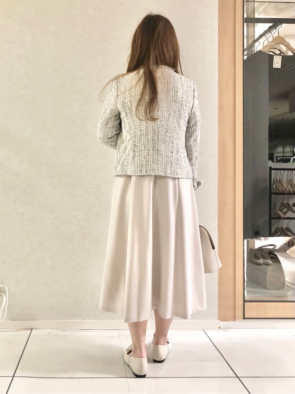 sayuさんの「UNTITLED｜◆【入卒/セレモニー/通勤】ラメツイード ノーカラージャケット」を使ったコーディネート