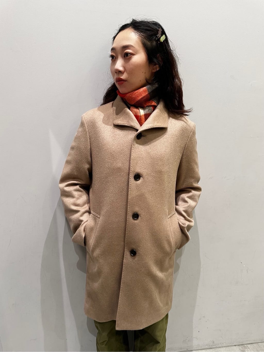 つぐみさんの「TAKEO KIKUCHI｜【カシミヤ100%】チェック カシミヤマフラー」を使ったコーディネート