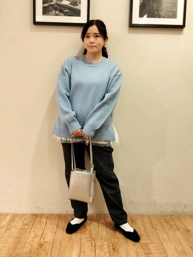 SHOOLARUEさんの「SHOO･LA･RUE｜◆【高レビュー/洗える/S-LL】ポコポコの表面感が魅力 ラーベン柄ニット」を使ったコーディネート