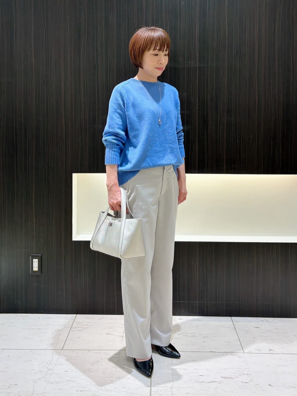 Satoさんの「UNTITLED｜◆【洗える/体型カバー】コットンウールプルオーバーニット」を使ったコーディネート