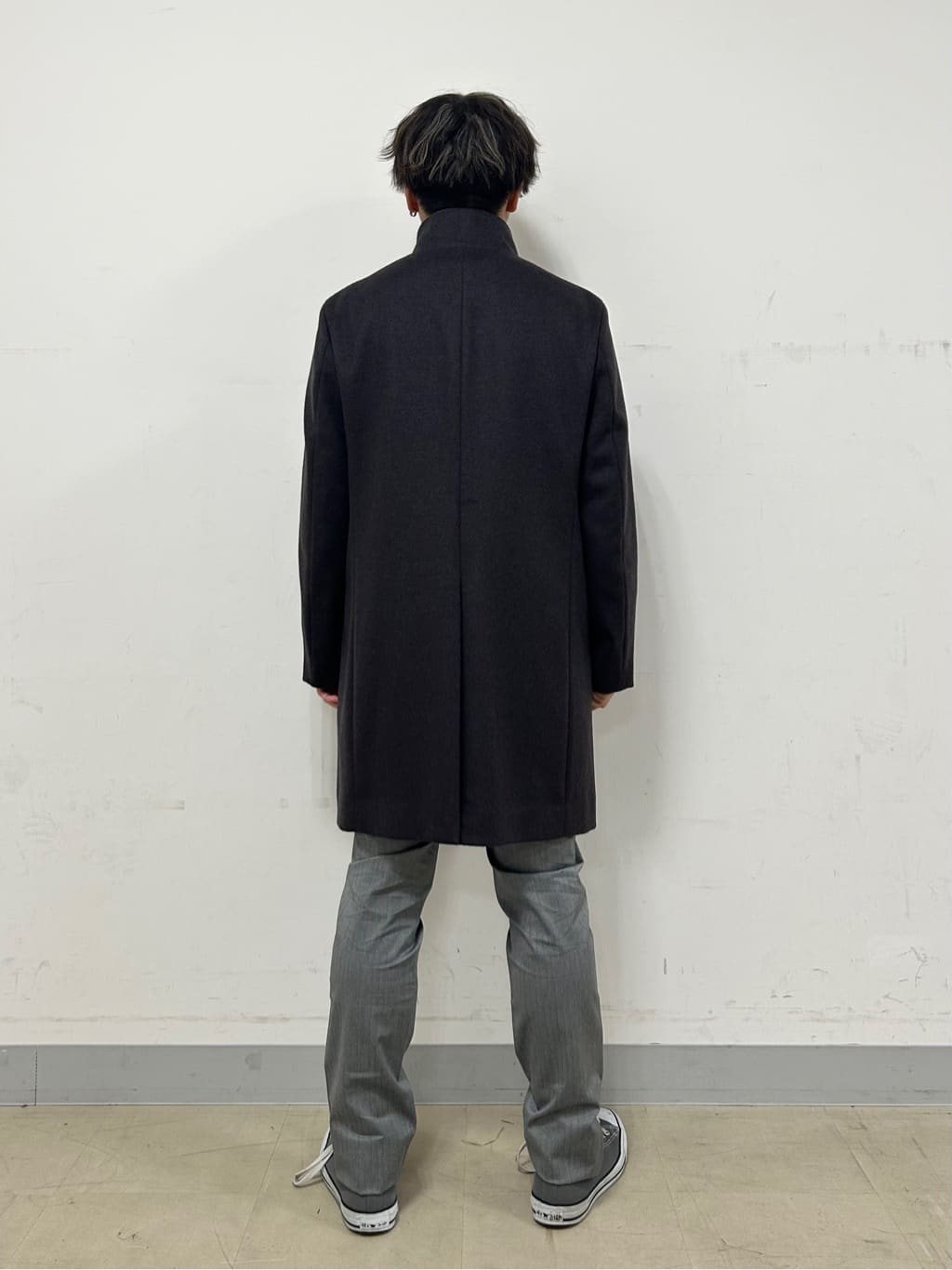 Hiroさんの「TAKEO KIKUCHI｜【ウールカシミヤブレンド】ビーバー調 スタンドカラー コート」を使ったコーディネート