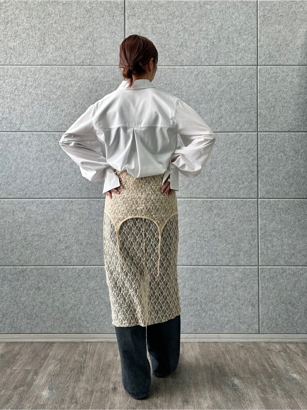 harunaさんの「CODE A｜stretch lace cami dress」を使ったコーディネート