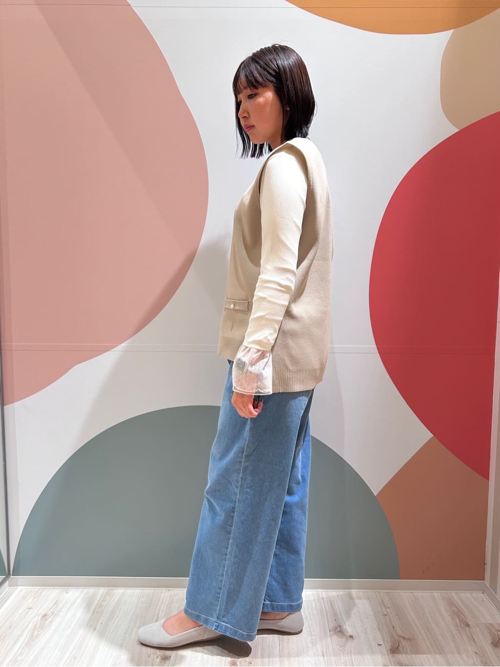 末っ子さんの「SHOO･LA･RUE｜◆【S-LL】重ね着コーデで差をつける お袖チュールリブトップス」を使ったコーディネート