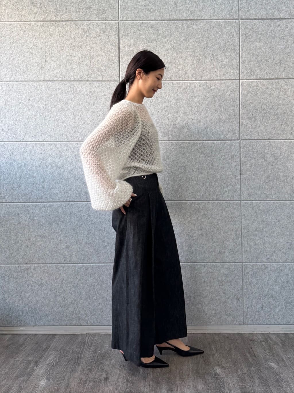 uchi__yamaさんの「CODE A｜2way sheer mohair pullover」を使ったコーディネート