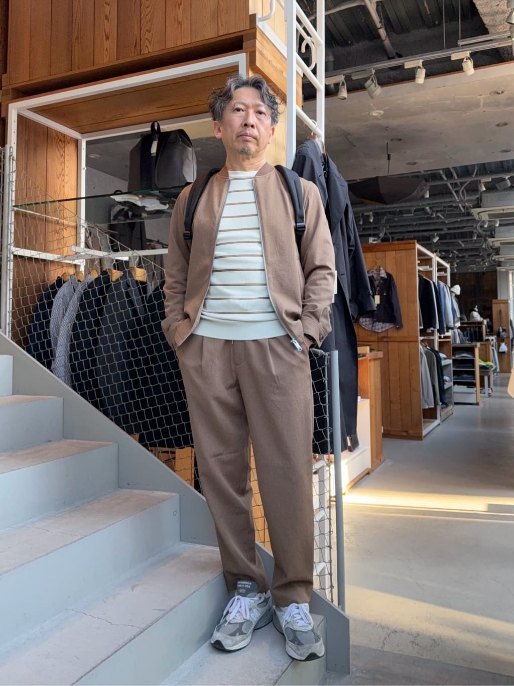 デザイナーTAKEman さんの「TAKEO KIKUCHI｜◆【体温フィットベルト搭載】ZeRoG(R)fit（ゼロジーフィット）バックパック」を使ったコーディネート