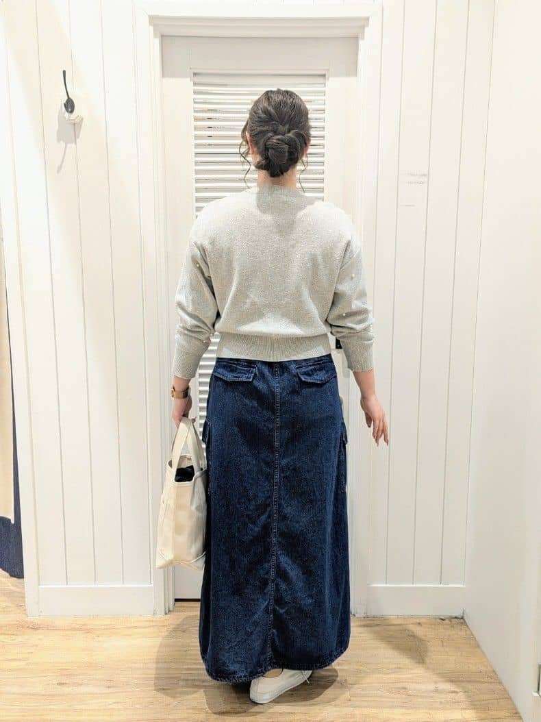 ayakaさんの「Dessin｜◆【洗える】パール調付きクロップド丈ニット（S～L）」を使ったコーディネート