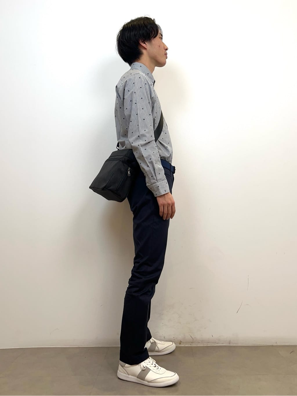 SHOSEIさんの「TAKEO KIKUCHI｜ハットモチーフ ジャカード ストライプ シャツ」を使ったコーディネート
