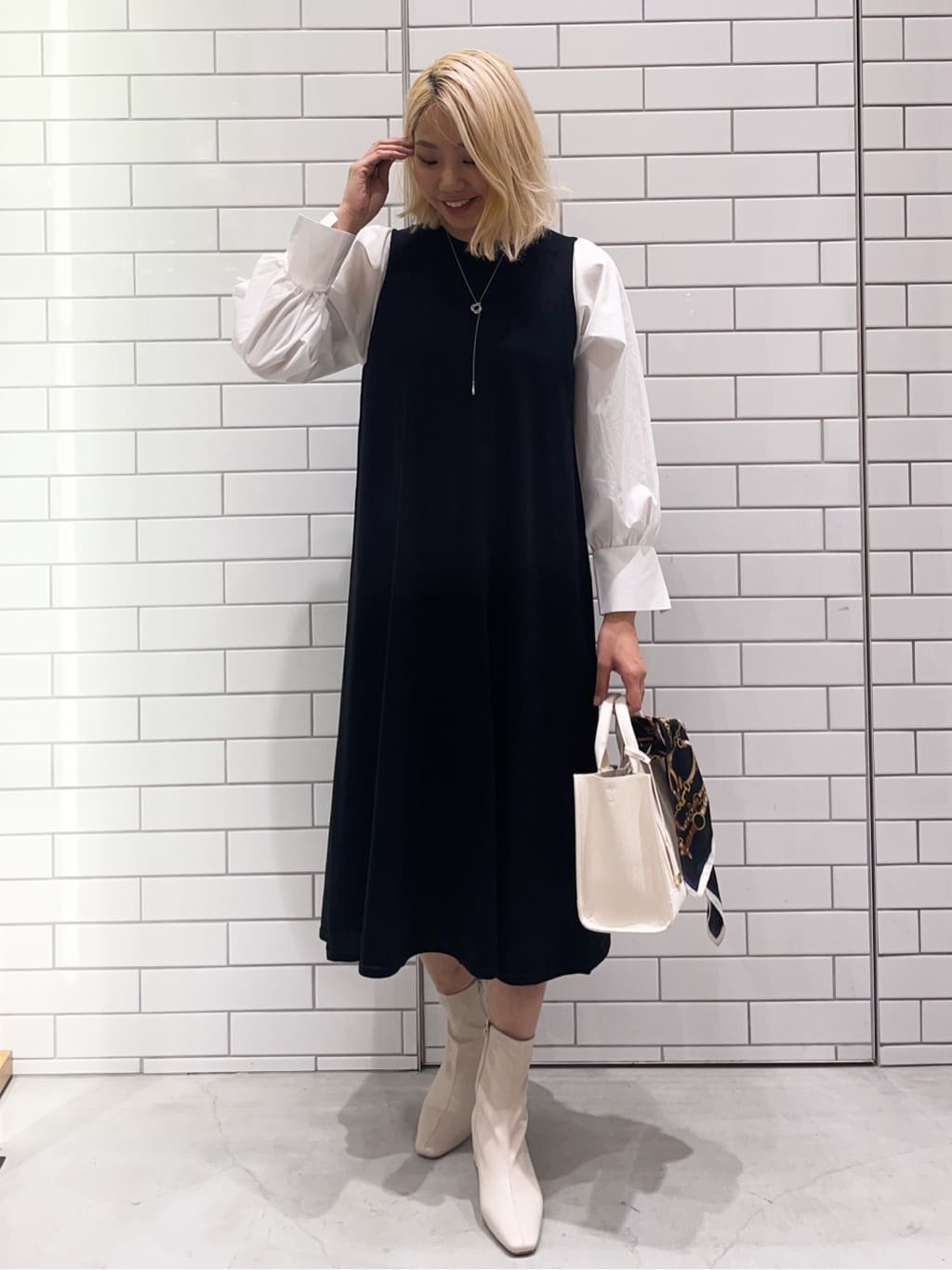 いとうちゃんさんの「OPAQUE.CLIP｜◆フハクスリーブニットワンピース【洗える】」を使ったコーディネート