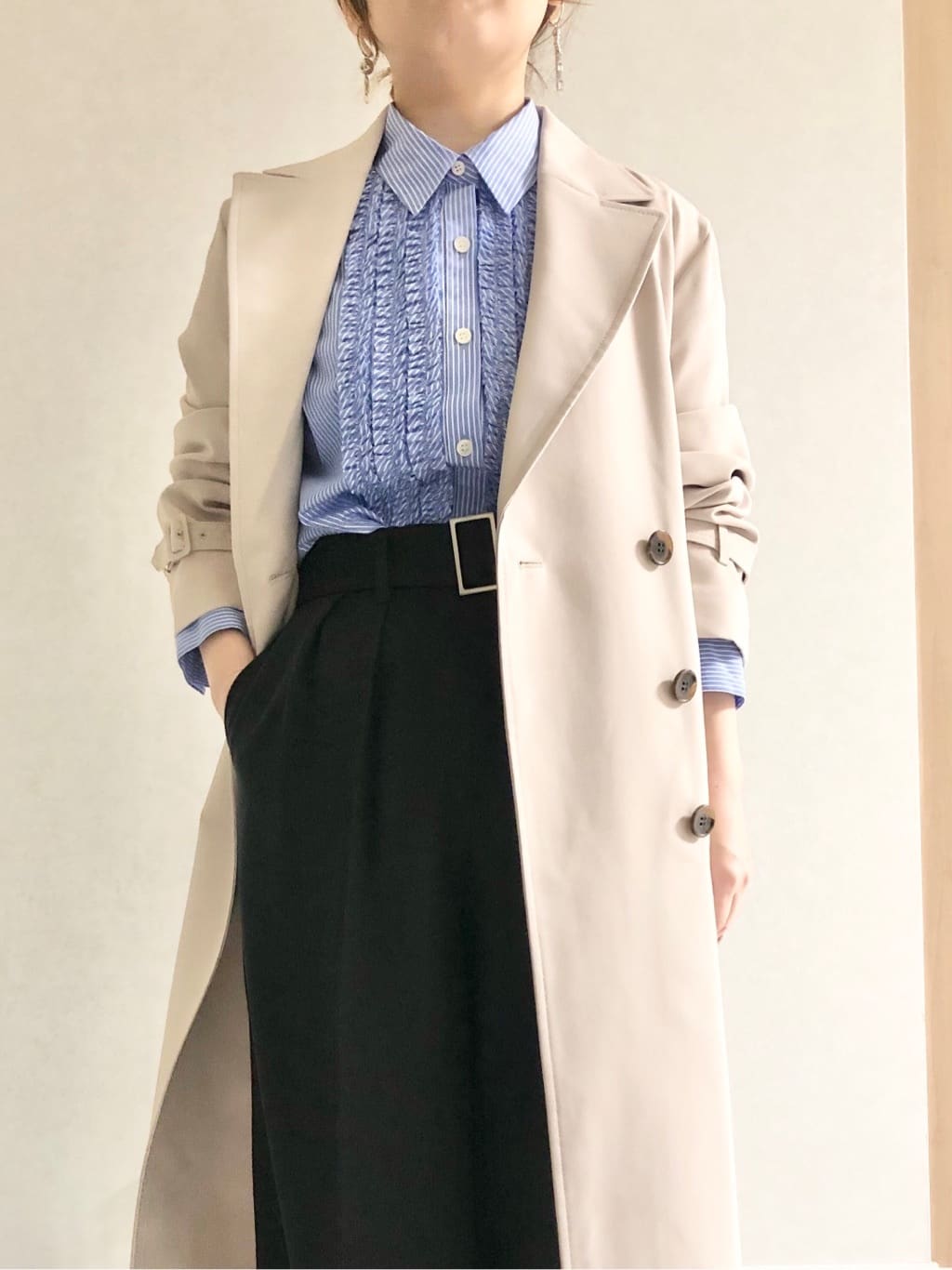 sayuさんの「UNTITLED｜◆ベルト付き2タックパンツ」を使ったコーディネート