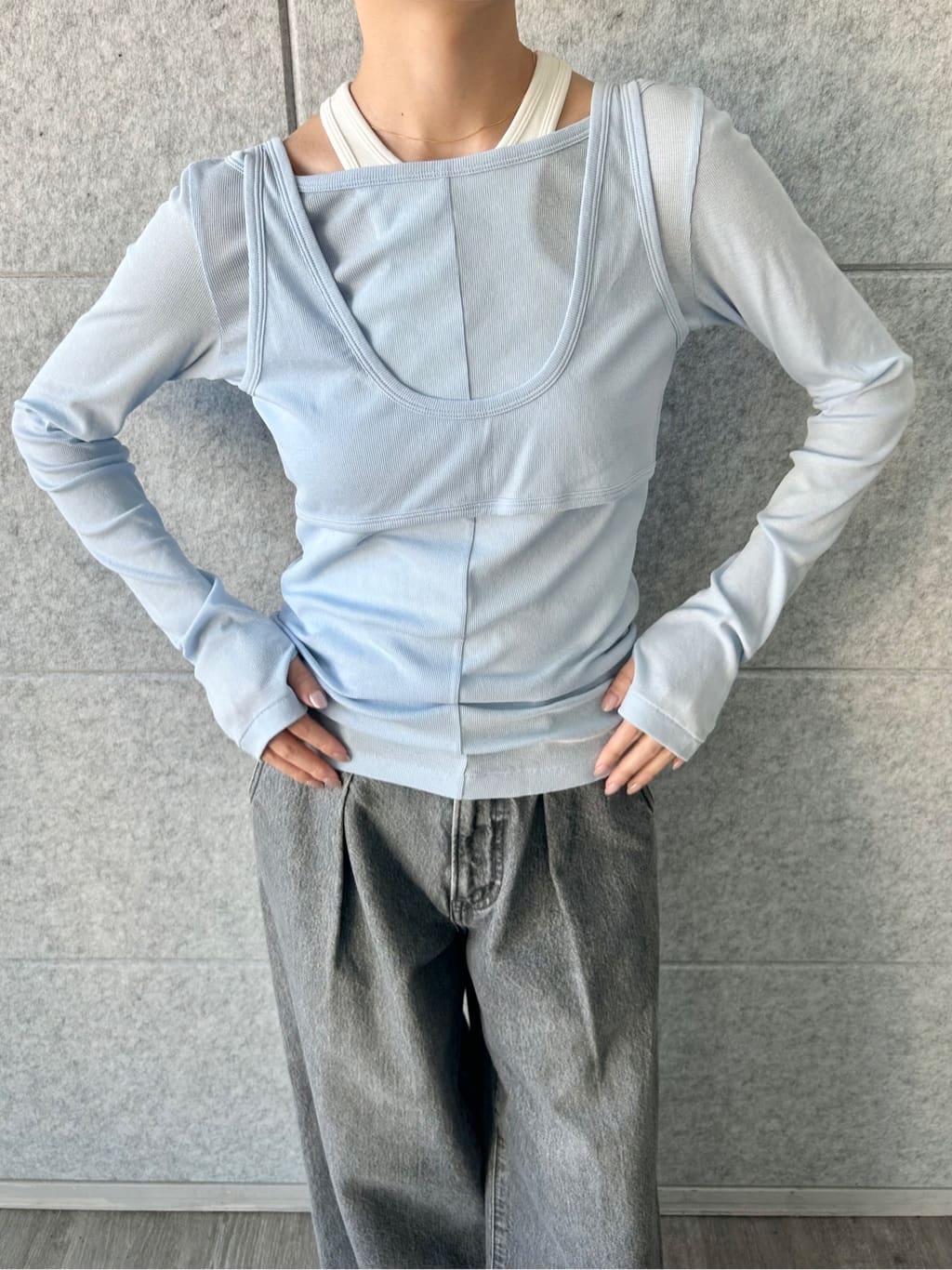 harunaさんの「CODE A｜【Cup-in】design cut tank」を使ったコーディネート
