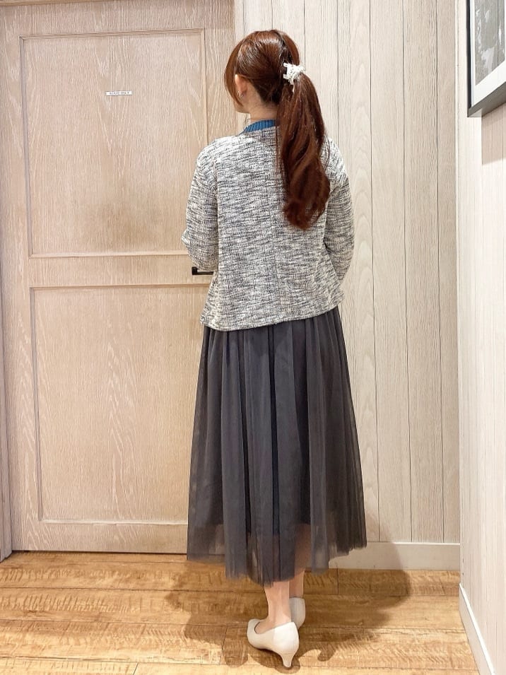 miiさんの「SHOO･LA･RUE｜◆【セレモニーからデイリーまで】女性らしさあふれる チュールスカート」を使ったコーディネート