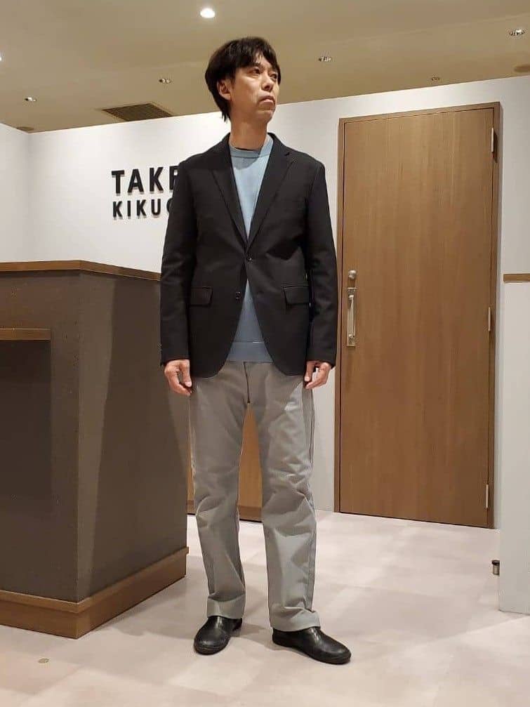 ishidaさんの「TAKEO KIKUCHI｜【Made in JAPAN】播州織 ストレッチ パンツ」を使ったコーディネート