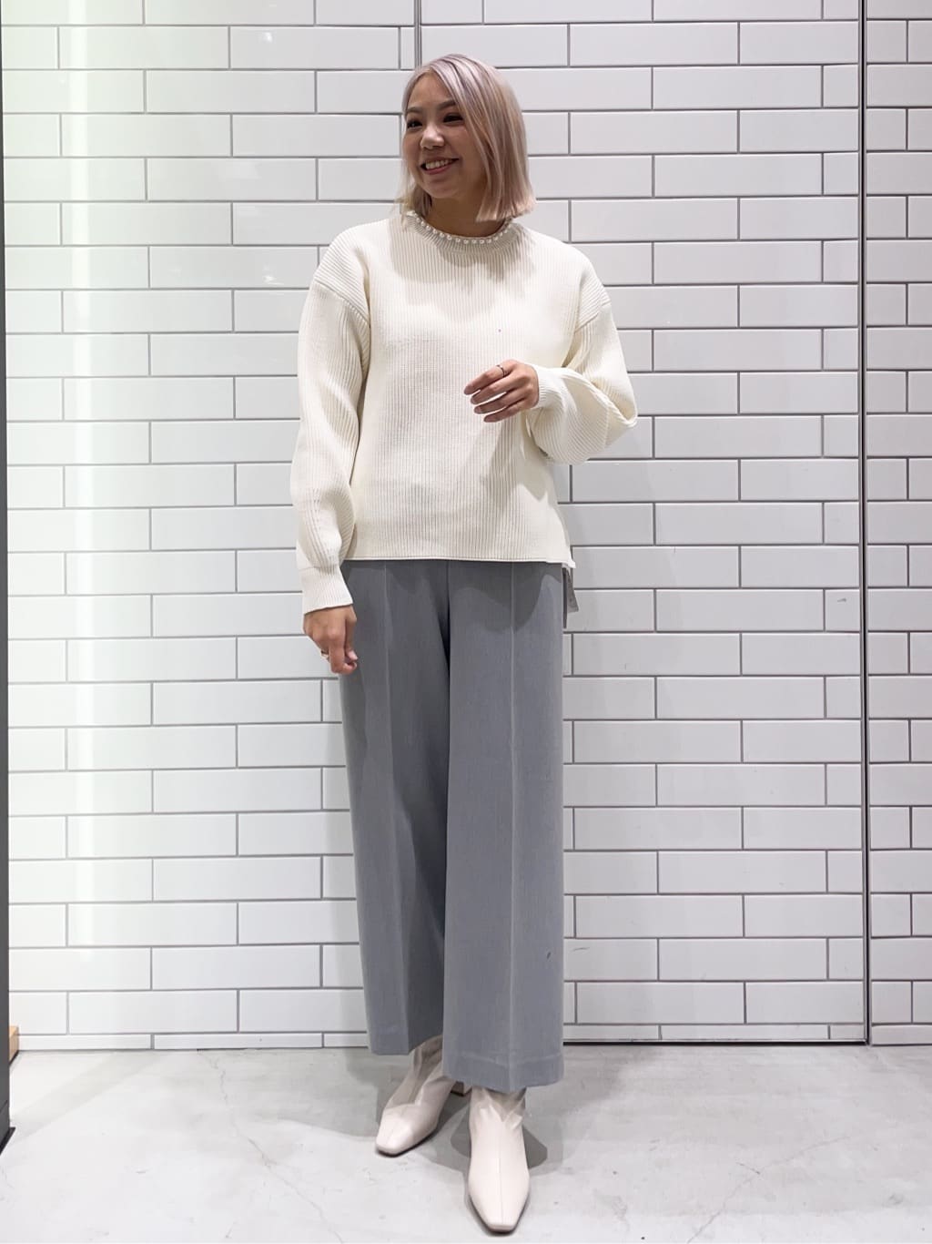 いとうちゃんさんの「OPAQUE.CLIP｜◆パール調ボタン付ニット【洗濯機洗い可／抗ピル】」を使ったコーディネート