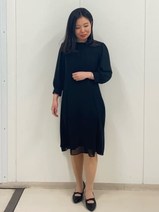 Rihoさんの「Reflect｜◆【フォーマル/洗える】フィット＆フレアジョーゼットワンピース」を使ったコーディネート