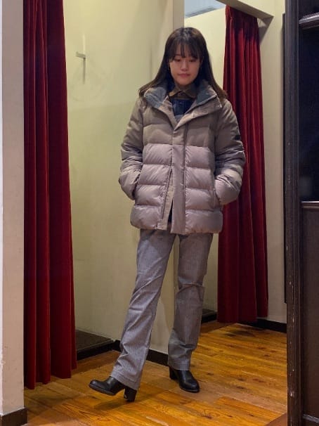 かわぴーさんの「TAKEO KIKUCHI｜【Made in JAPAN】播州織 ヘリンボン ストレート パンツ」を使ったコーディネート