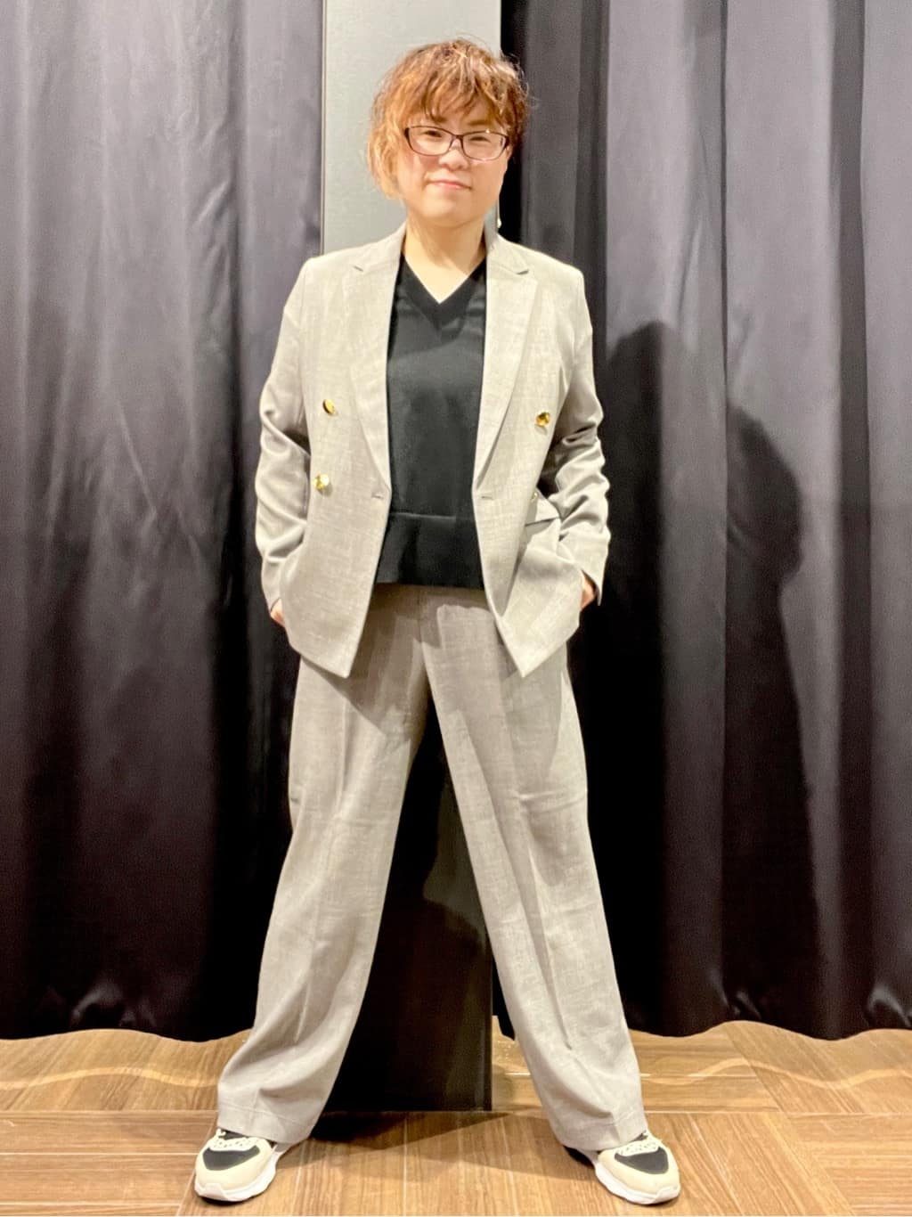 OKMKさんの「THE SHOP TK｜◆【ONOFF活躍／セレモニー／通勤】CAVIAN Wブレストジャケット／洗える」を使ったコーディネート