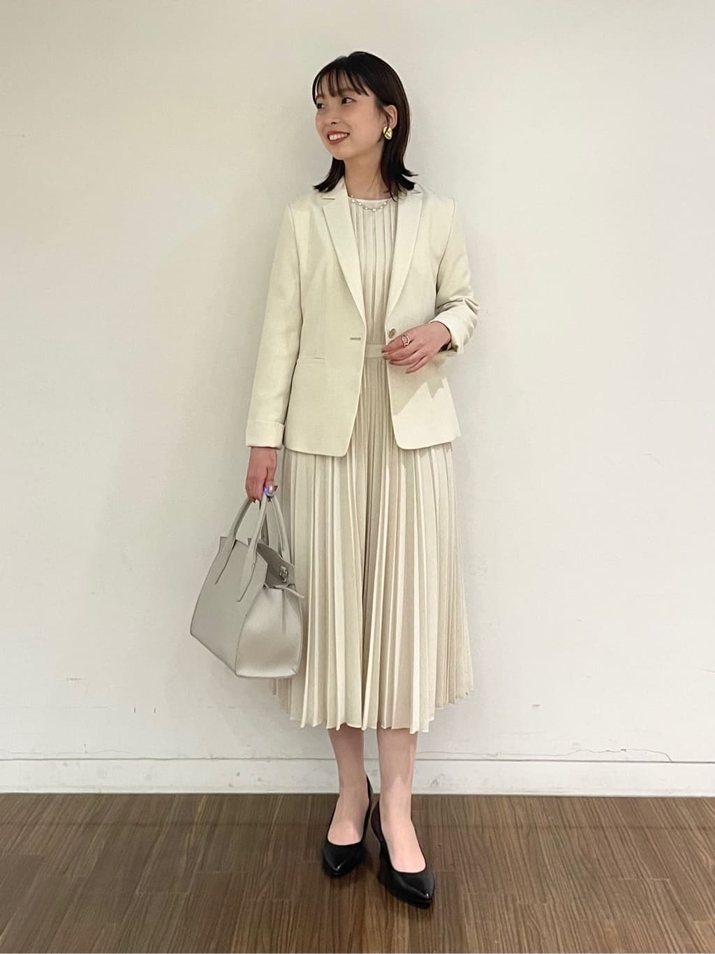 ねねさんの「INDIVI｜◆【洗える／スーツ】ノーカラージャケット」を使ったコーディネート