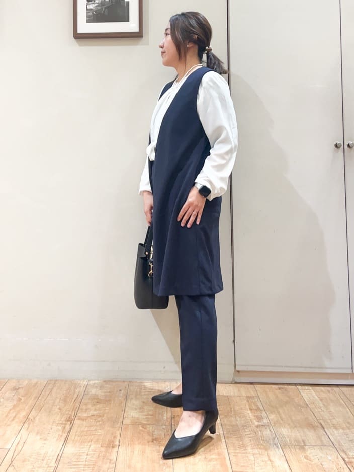 harusakuさんの「SHOO･LA･RUE｜◆【洗える/S-3L/セットアップ可】セレモニーや通勤にも カットジョーゼット ジレ」を使ったコーディネート