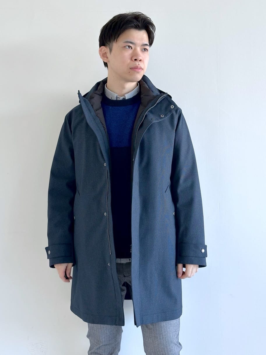 イッシーさんの「TAKEO KIKUCHI｜【3WAY】ハウンズトゥース ダウンライナー コート」を使ったコーディネート