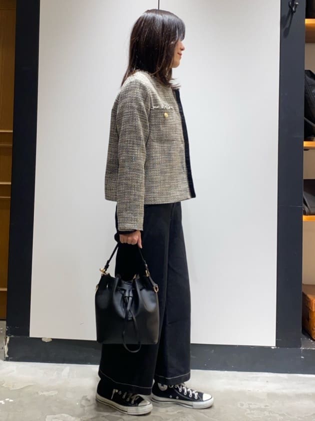 shikaさんの「THE SHOP TK｜◆【ONOFF活躍/セレモニー/通勤】ツイードノーカラージャケット/洗える」を使ったコーディネート