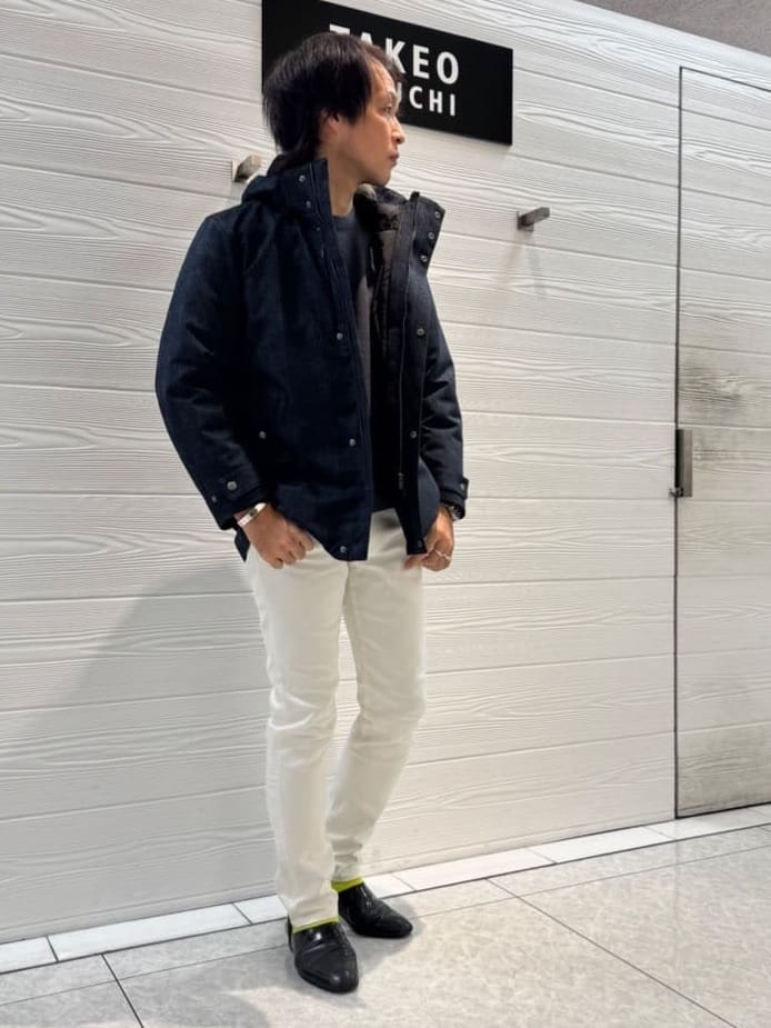 井出恭輔さんの「TAKEO KIKUCHI｜【3WAY】ジャカード グレンチェック ダウンライナー ブルゾン」を使ったコーディネート