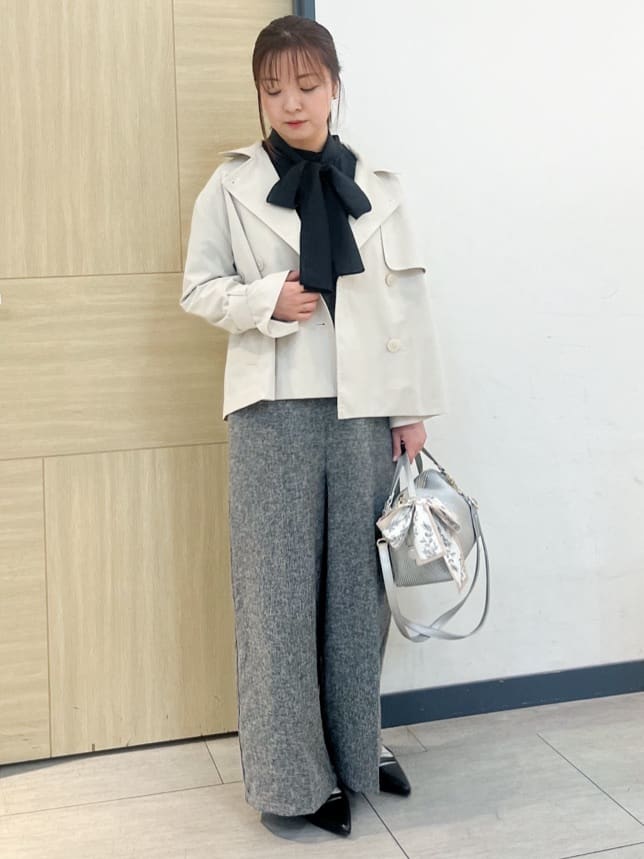 YOさんの「grove｜◆2WAYシアーボウタイブラウス」を使ったコーディネート