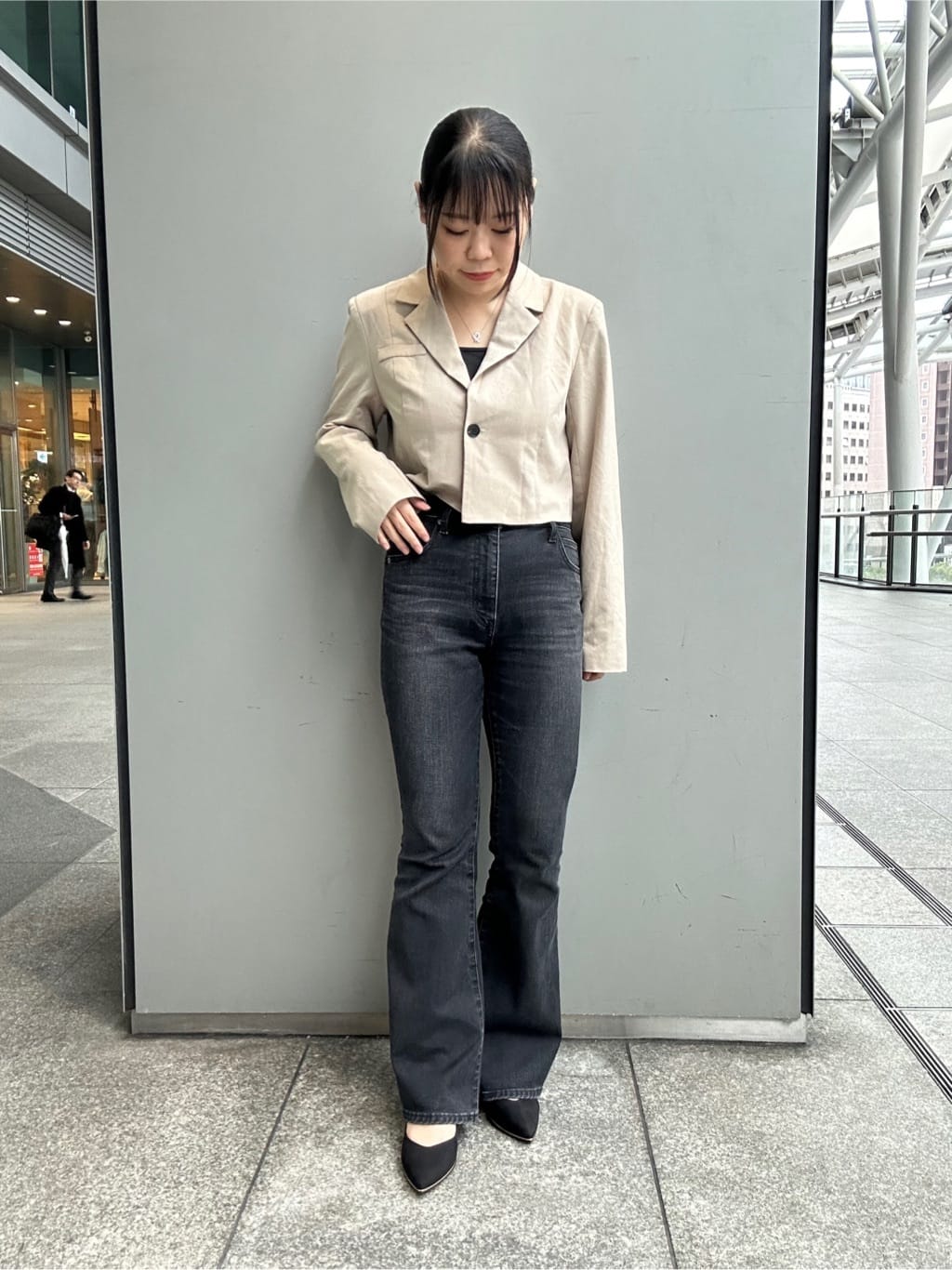 あずみさんの「ESPERANZA｜ポインテッドウェッジパンプス」を使ったコーディネート