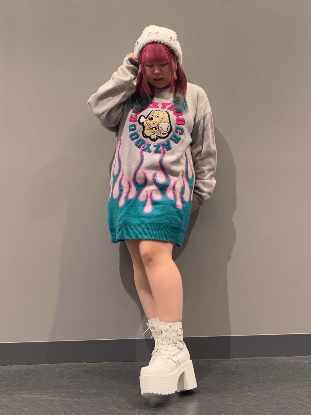sayakaさんの「ESPERANZA｜ビーズリボンファーニット帽」を使ったコーディネート